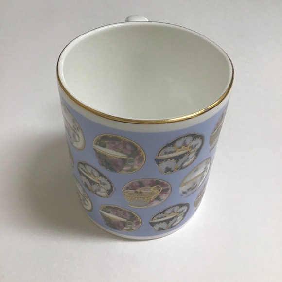Porcelain Teacup Motif The British Museum Bone China Blue Coffee Cup Gilded Gold - Picture 10 of 12